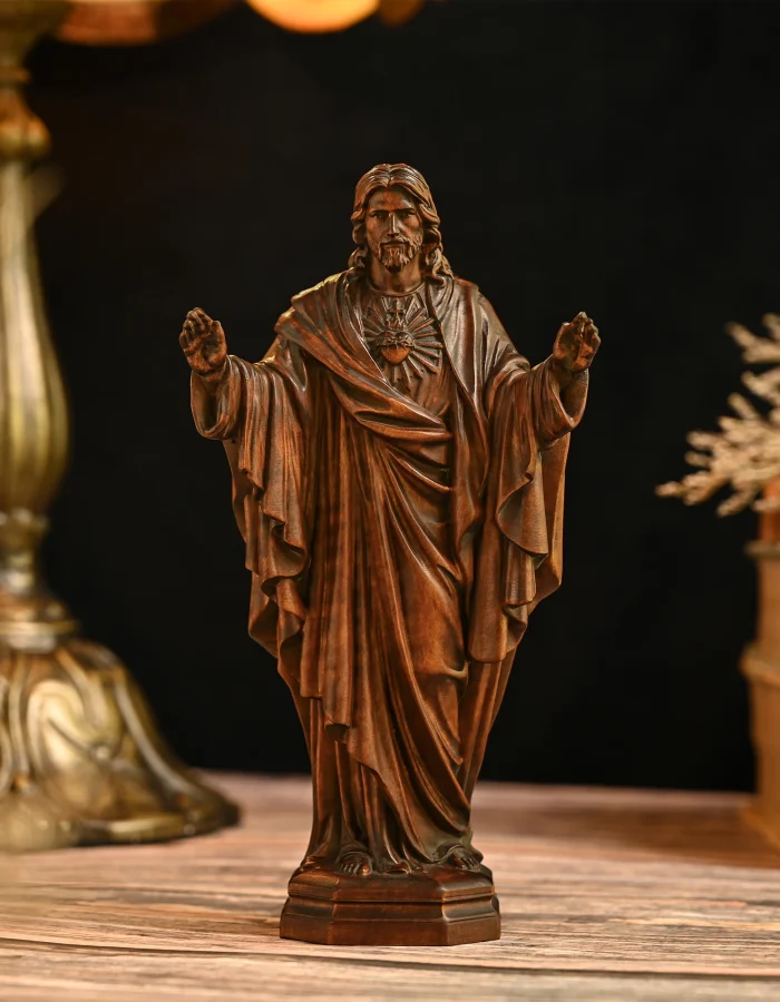 Escultura Artesanal Jesus em Madeira